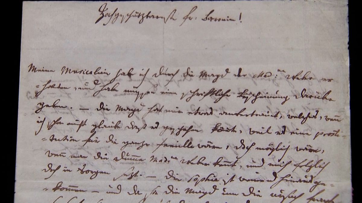 Mozartův dopis popisující jeho potíže v lásce míří do dražby